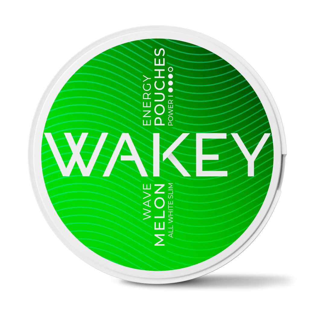 Wakey Energy Pouches, All White Slim nikotinfri snus med frugtig smag af vandmelon, hjælper til snusstop