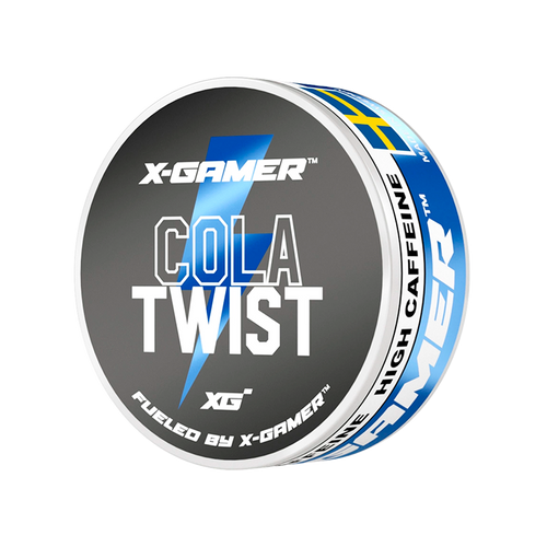 X-Gamer Cola Twist Energy Pouches, nikotinfri snus med koffein og cola smag, hjæler til snusstop
