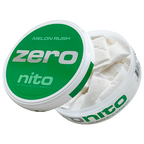 Zeronito Melon Rush åben Nikotinfri snus koffeinfri med smagen af vandmelon, hjælper til snusstop